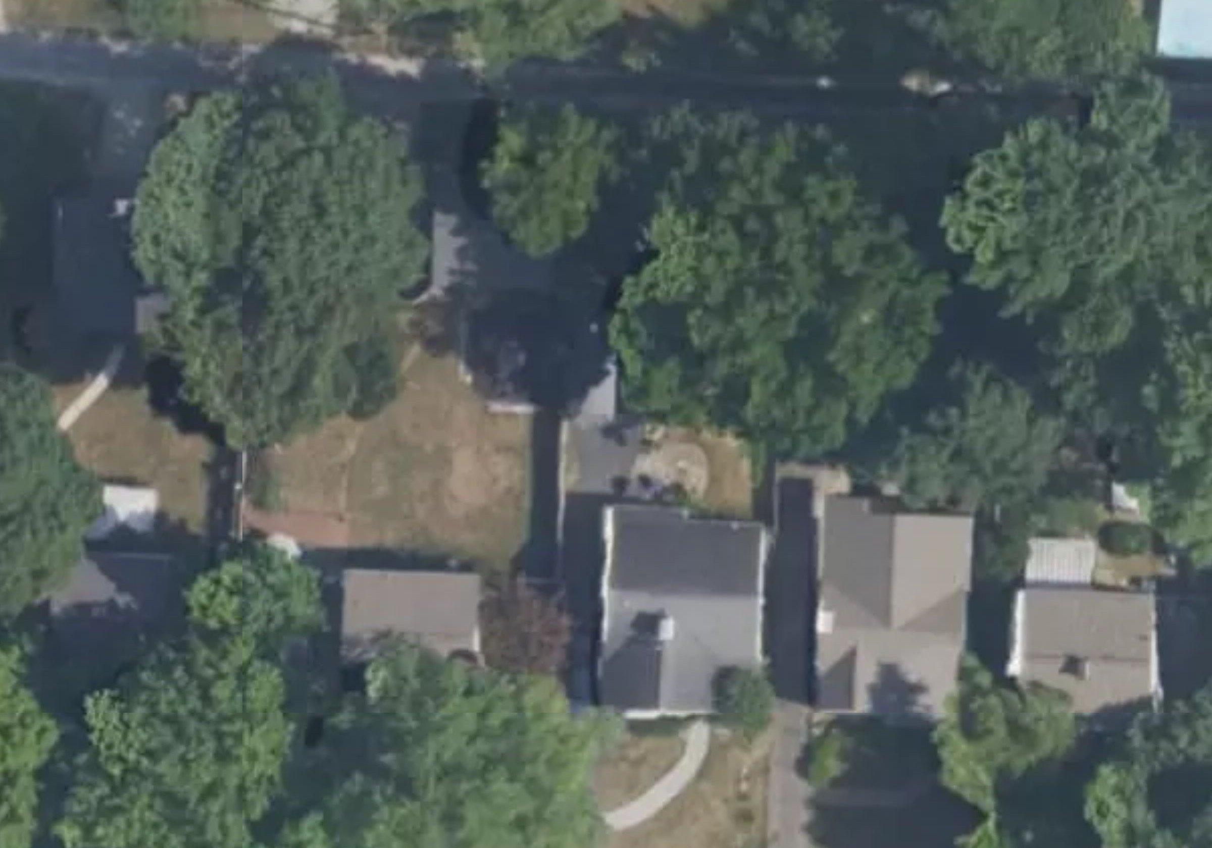 Satellite view of a residential property